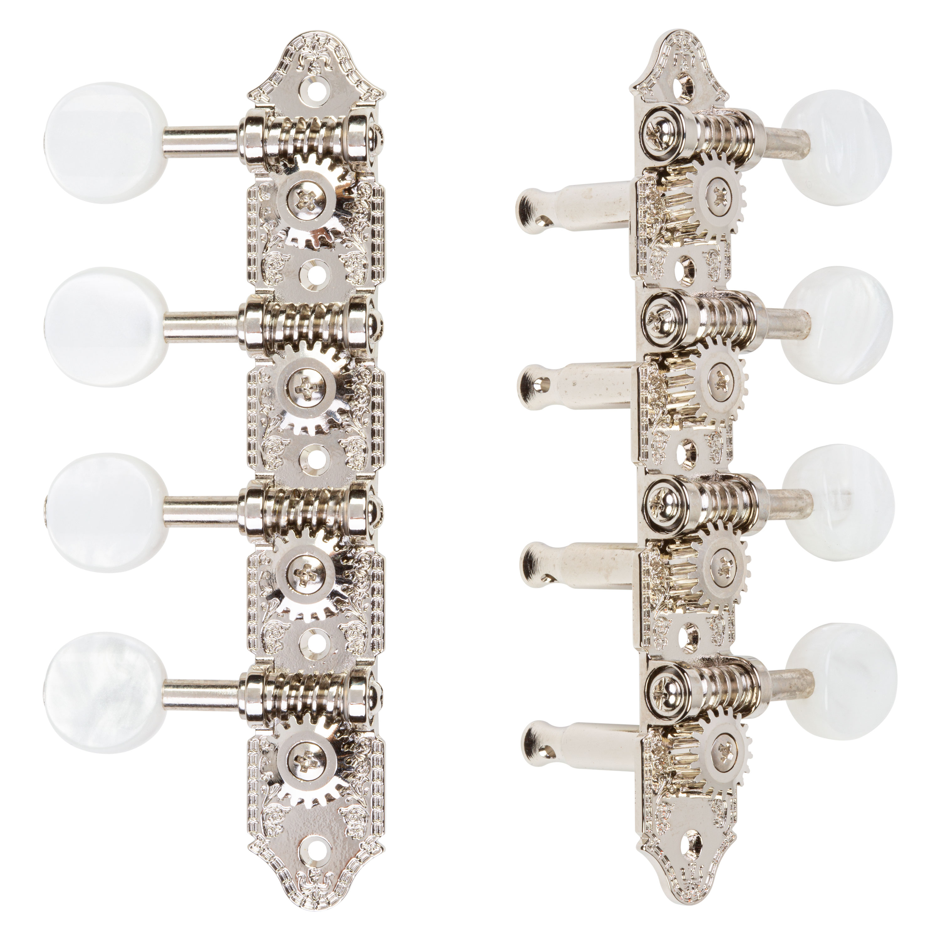 Grover A-Style 409 Mandolin Tuning Machines, Nickel, 4L/4R Grover A-Style 409 Mandolin Tuning Machines, Nickel, 4L/4R