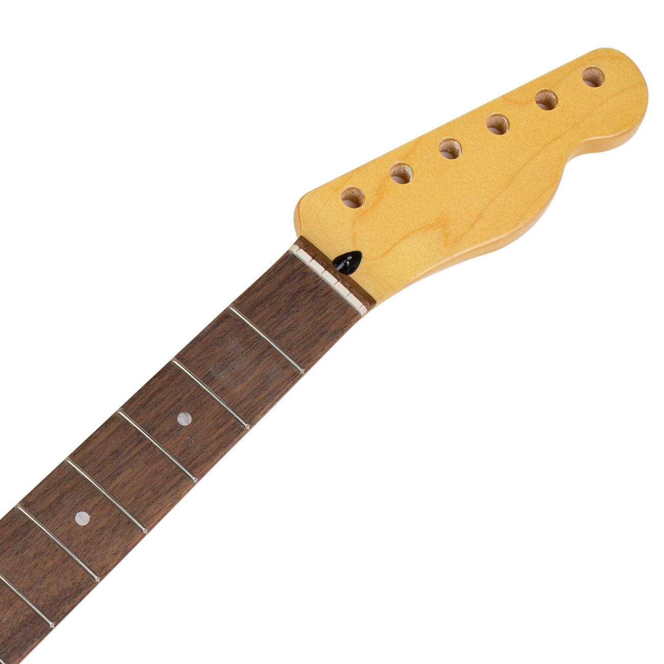 Mighty Mite Vintage Amber Neck for Tele, With Indian Laurel, 10mm Pegholes