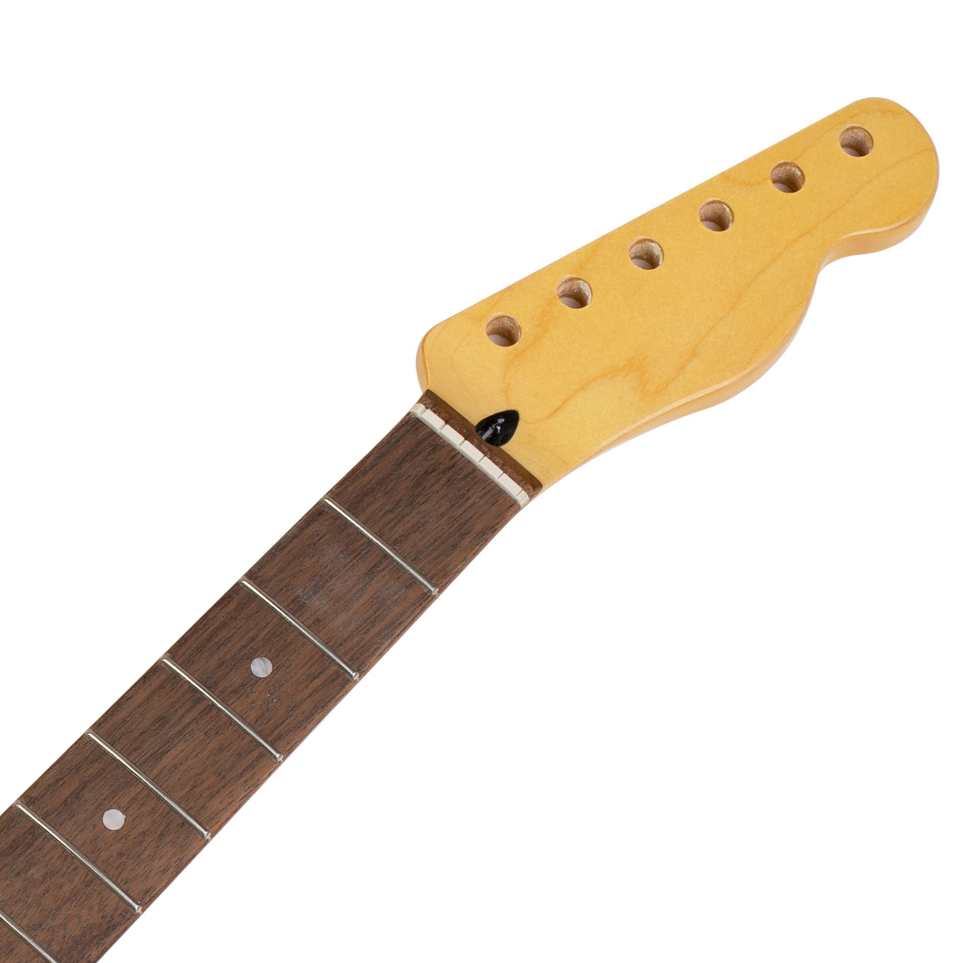 Mighty Mite Vintage Amber Neck for Tele, With Indian Laurel, 10.5mm Pegholes