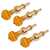 Five-Star Banjo Tuning Pegs, Amber Swirl Knob on Gold, Set of 4