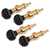 Five-Star Banjo Tuning Pegs, Ebony Knob on Gold, Set of 4