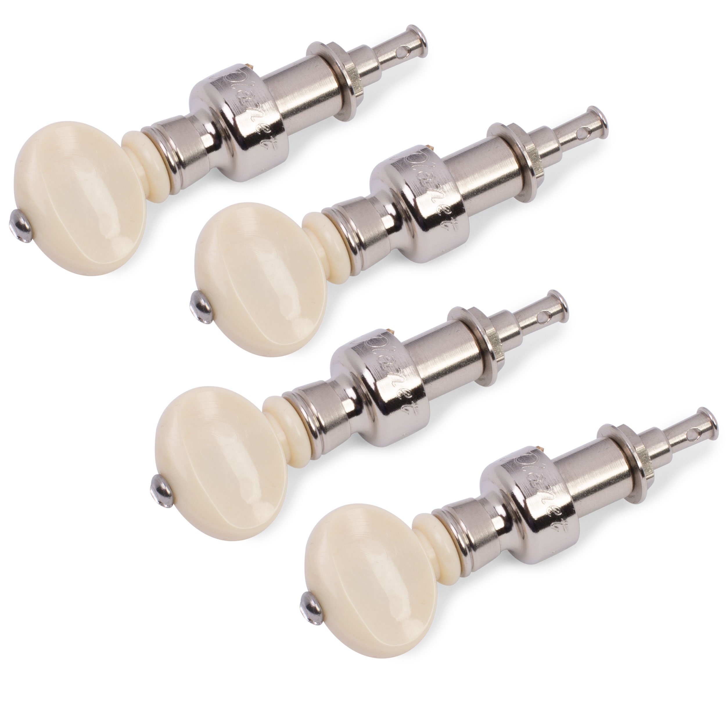 Five-Star Banjo Tuning Pegs, Cream Knob on Nickel, Set of 4 Five-Star Banjo Tuning Pegs, Cream Knob on Nickel, Set of 4