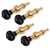 Five-Star Banjo Tuning Pegs, Black Knob on Gold, Set of 4