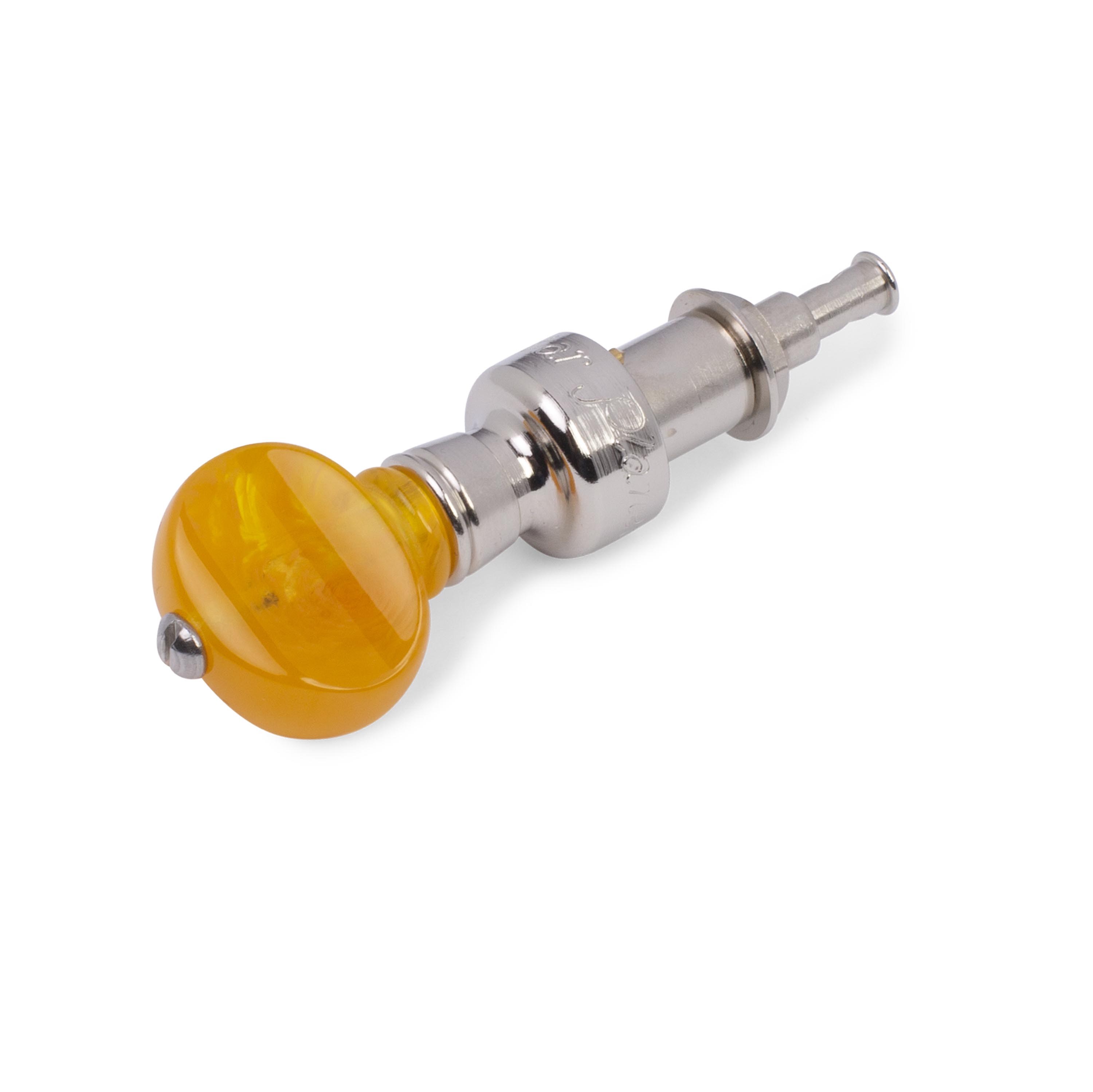 Individual Five-Star Banjo Tuning Peg, Amber Swirl Knob on Nickel, Single Tuner