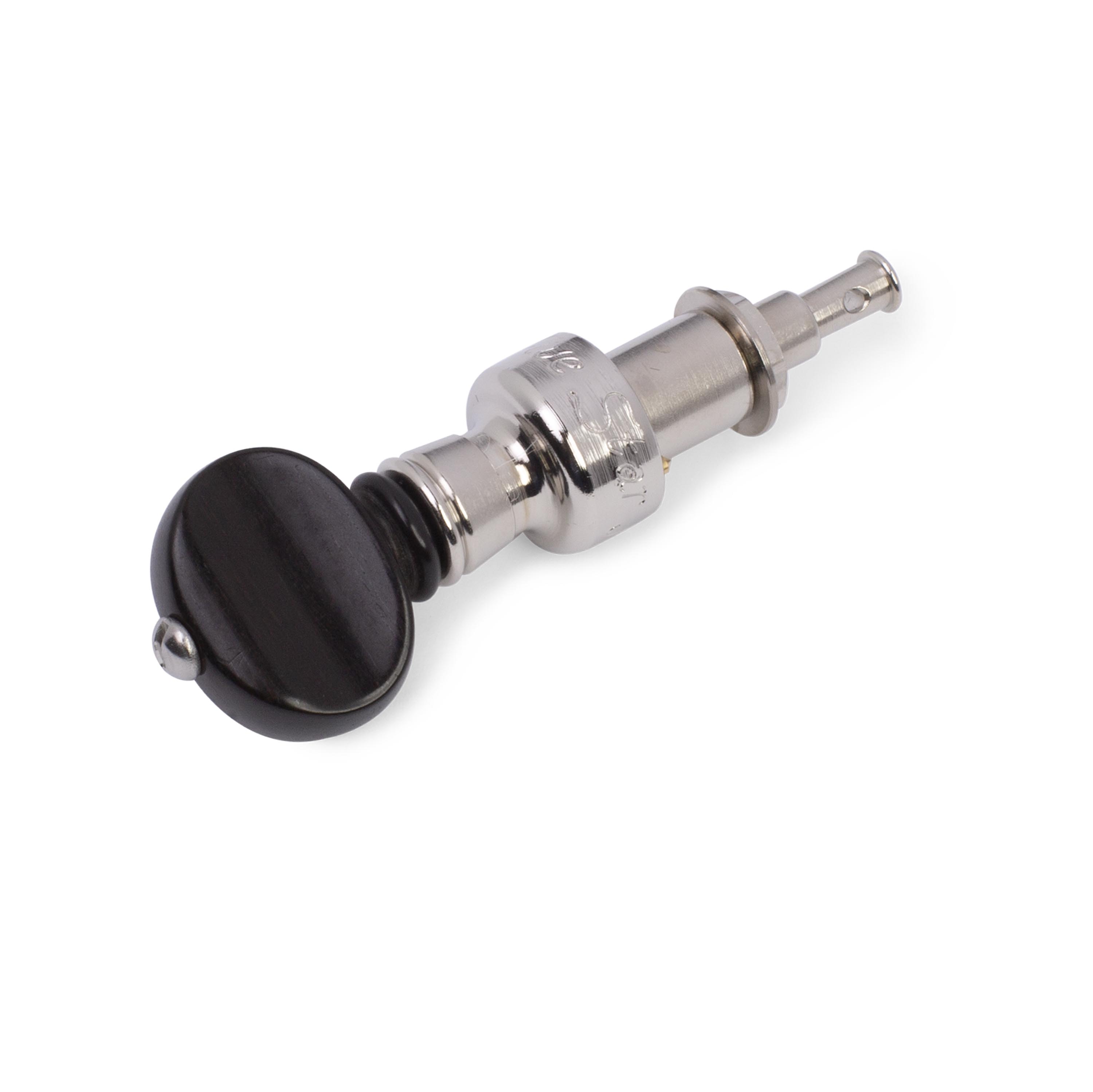 Individual Five-Star Banjo Tuning Peg, Ebony Knob on Nickel, Single Tuner