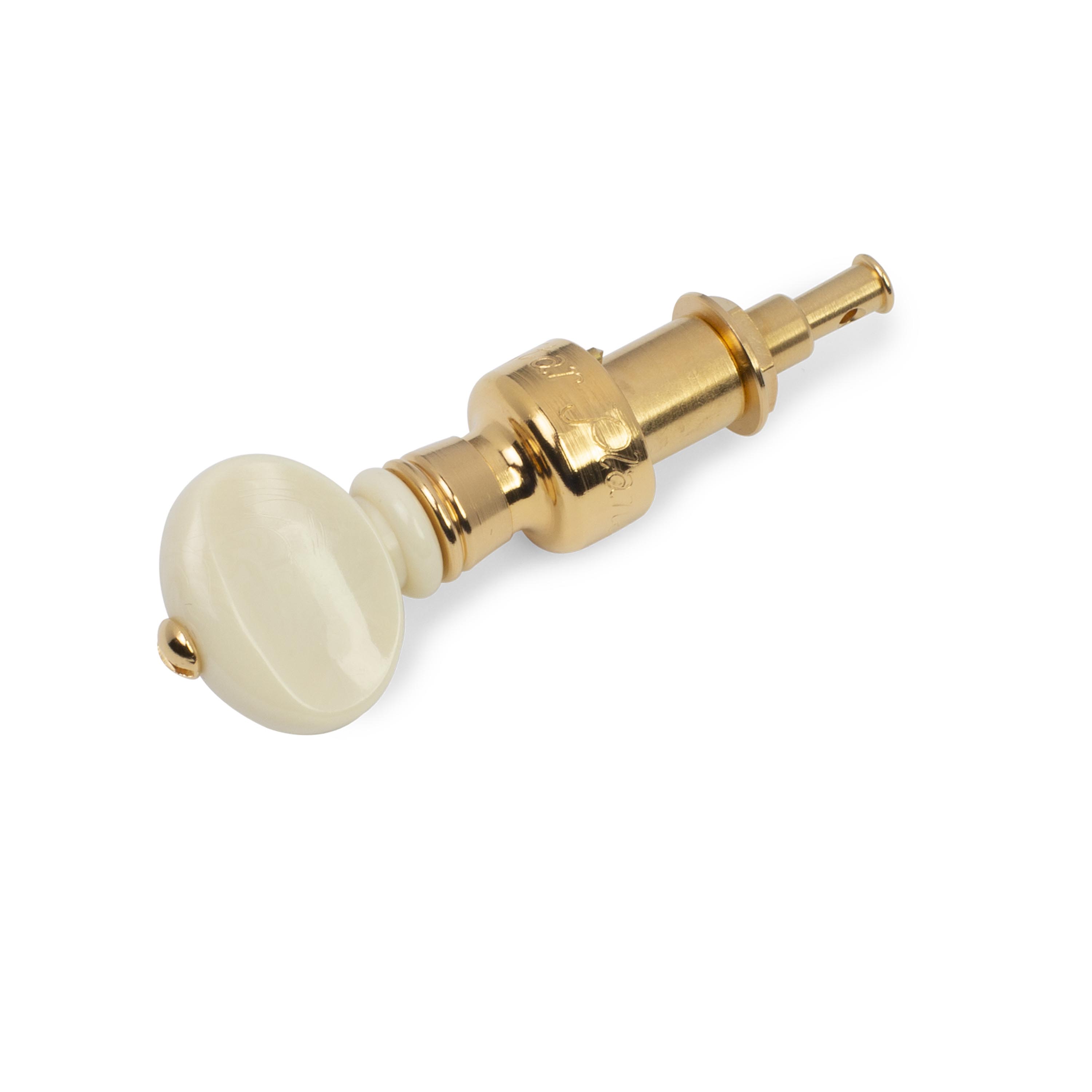 Individual Five-Star Banjo Tuning Peg, Cream Knob on Gold, Single Tuner