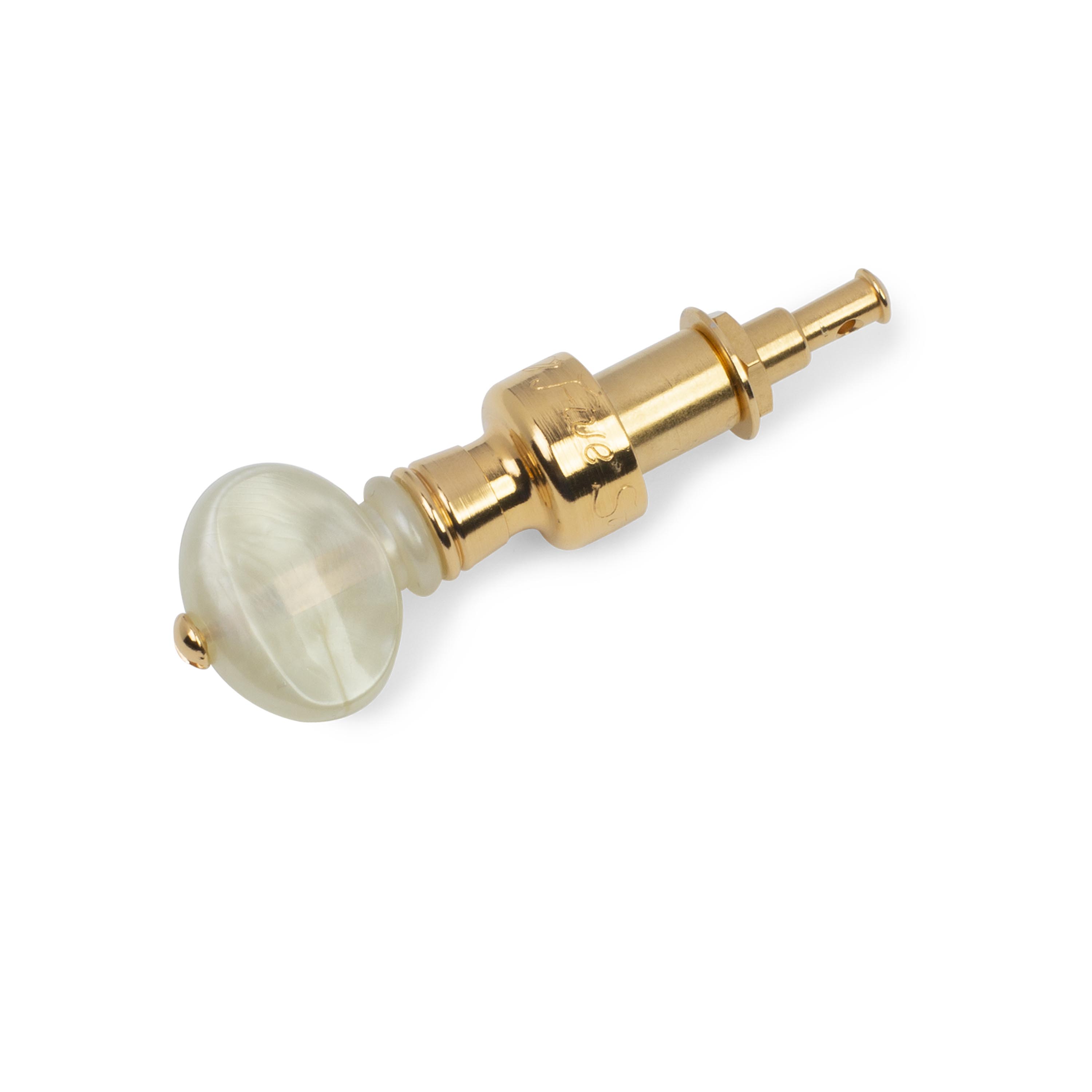 Individual Five-Star Banjo Tuning Peg, Vintage Pearloid Knob on Gold, Single Tuner