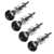 Rickard Cyclone High Ratio Tuning Pegs for Banjo with Black Knobs, Set of 4, Nickel