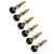 Rickard Cyclone High Ratio Tuning Pegs for Guitar with Black Knobs, Set of 6, Gold