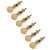 Rickard Cyclone High Ratio Tuning Pegs for Guitar with Boxwood Knobs, Set of 6, Gold