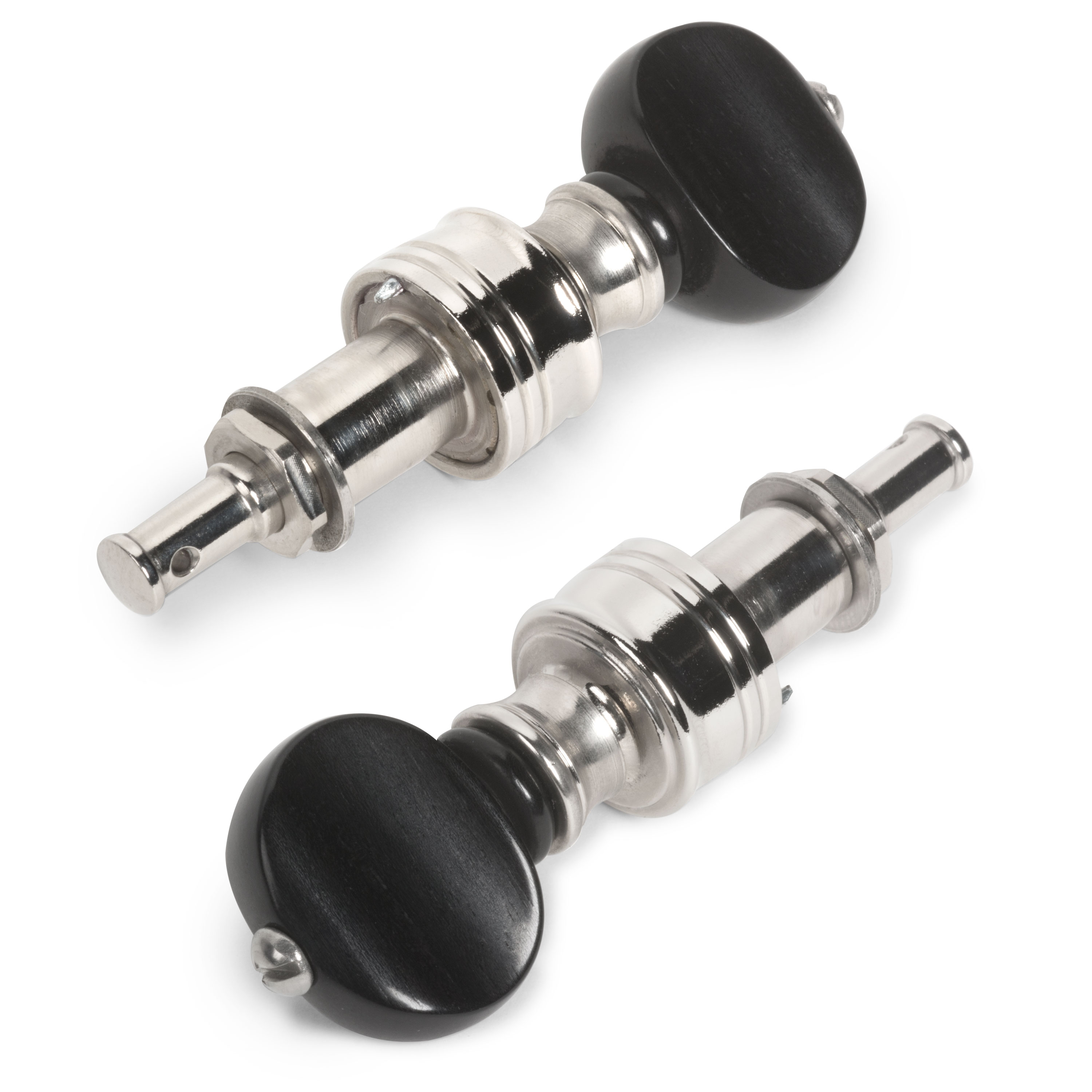 Rickard Cyclone High Ratio Tuning Pegs for Guitar with Ebony Knobs, Set of 6, Nickel