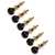 Rickard Cyclone High Ratio Tuning Pegs for Guitar with Ebony Knobs, Set of 6, Gold