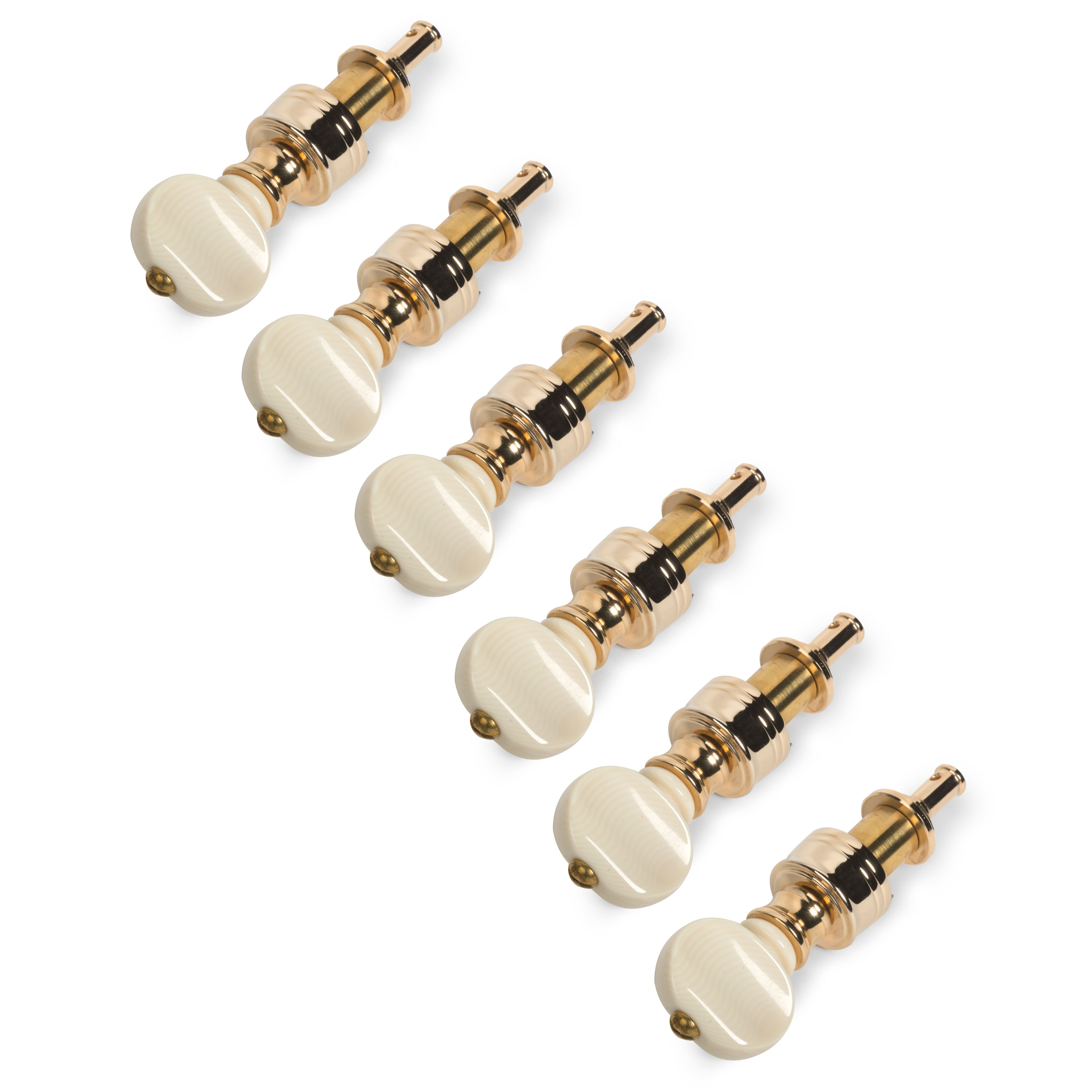 Rickard Cyclone High Ratio Tuning Pegs for Guitar with Ivoroid Knobs, Set of 6