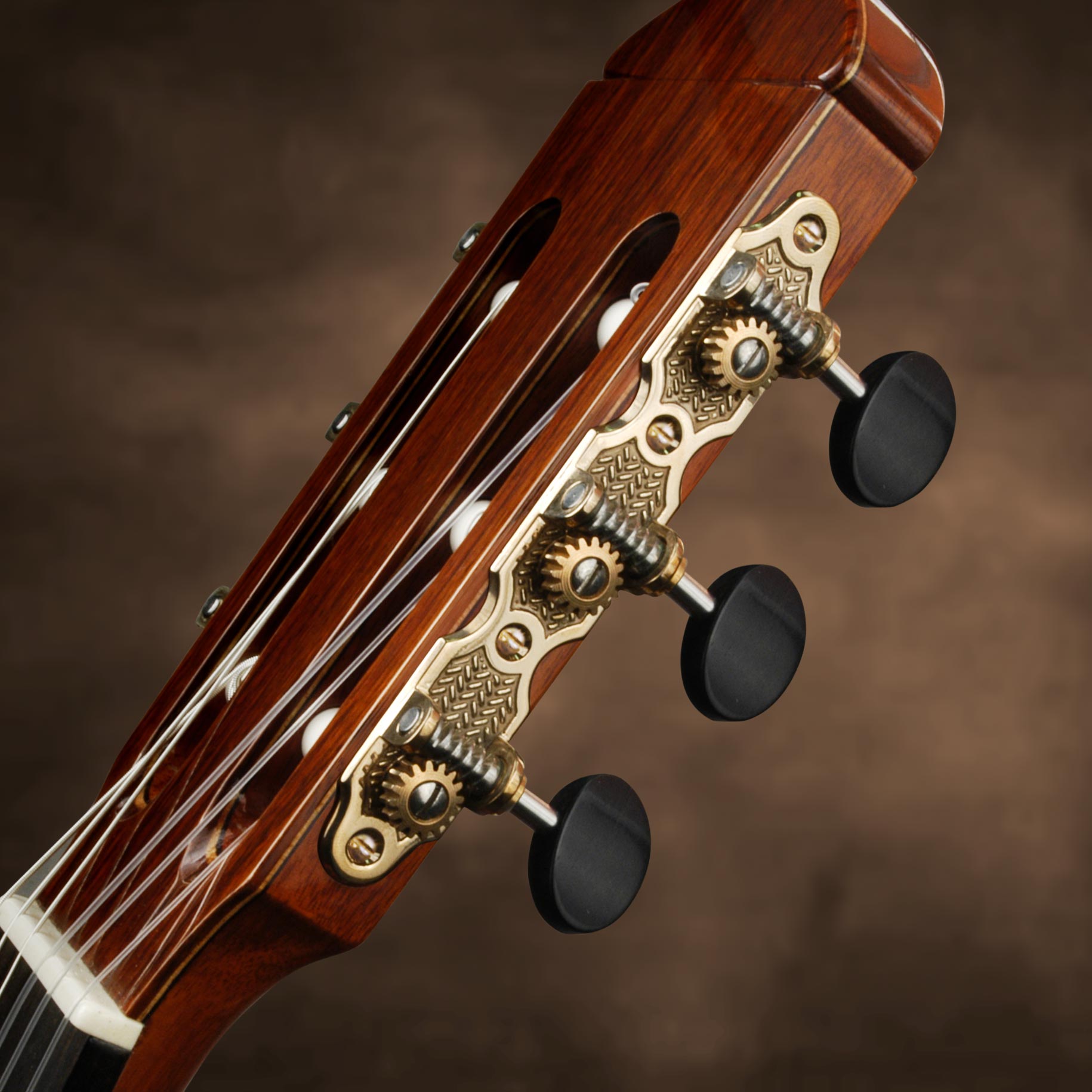 Sloane Classical Guitar Machines with Stippled Bronze Baseplates Ivoroid knobs