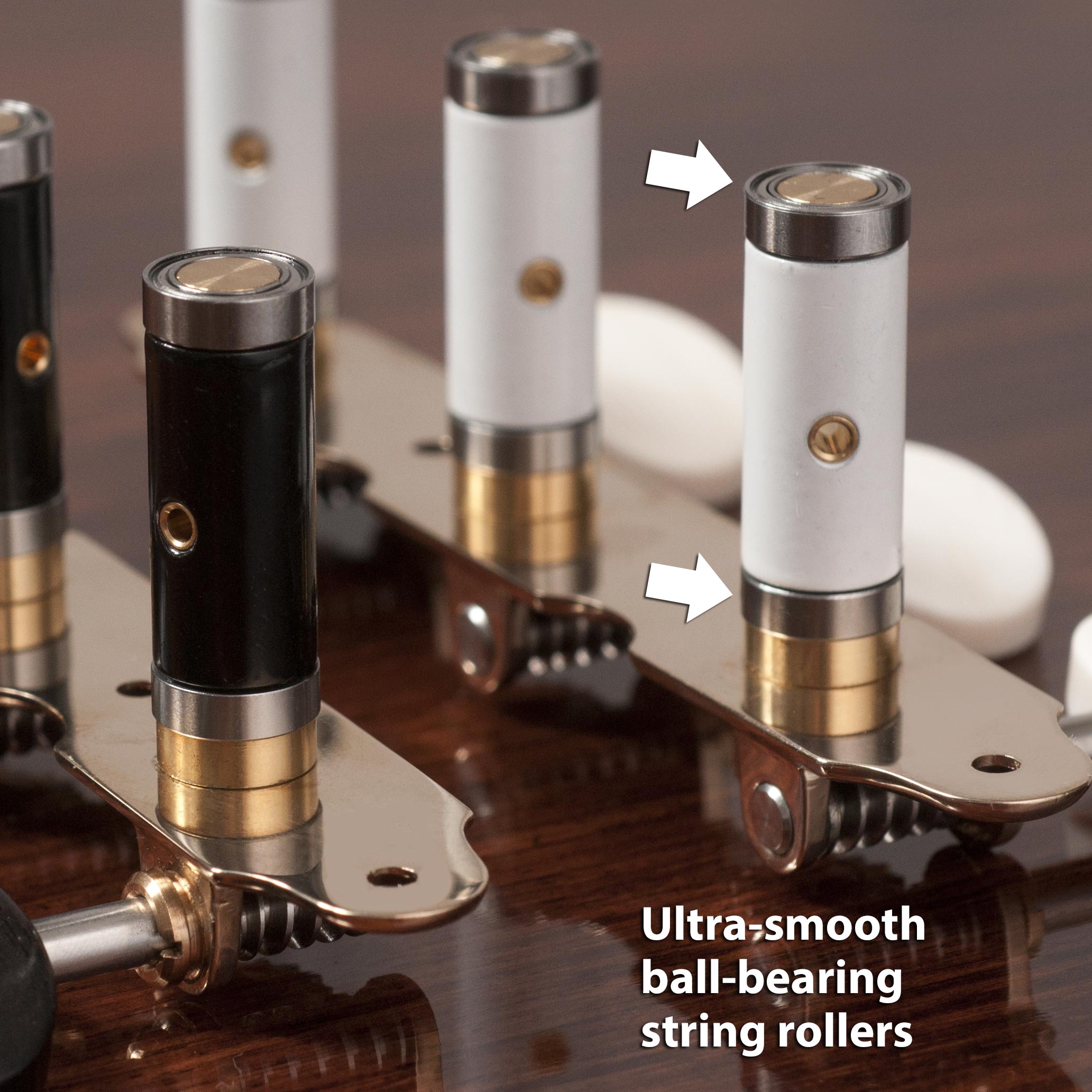 Sloane Classical Guitar Machines with Stippled Bronze Baseplates - StewMac