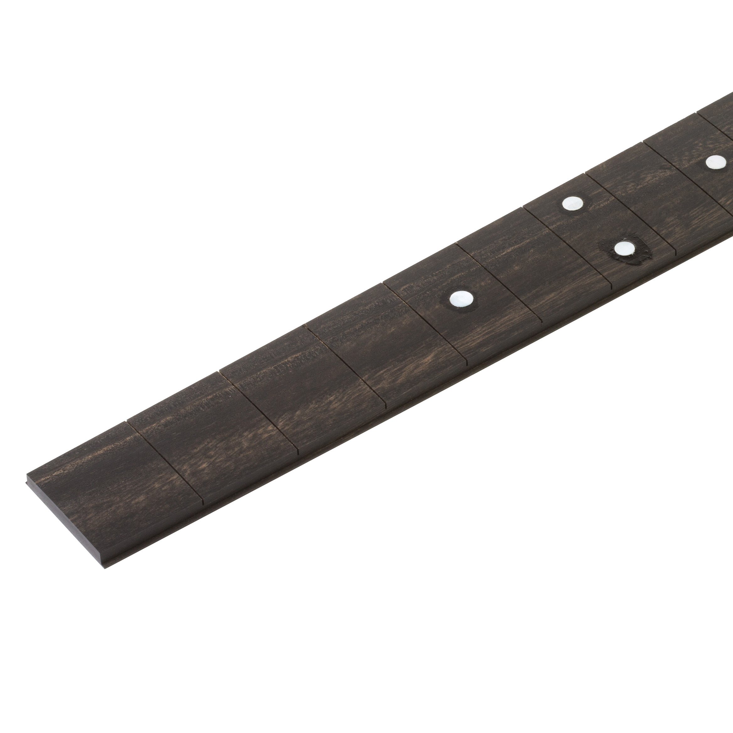 Ebony Custom Shop Fingerboard, Dot MOP Inlay, 25.4", 1-3/4" N, 2-1/8" S