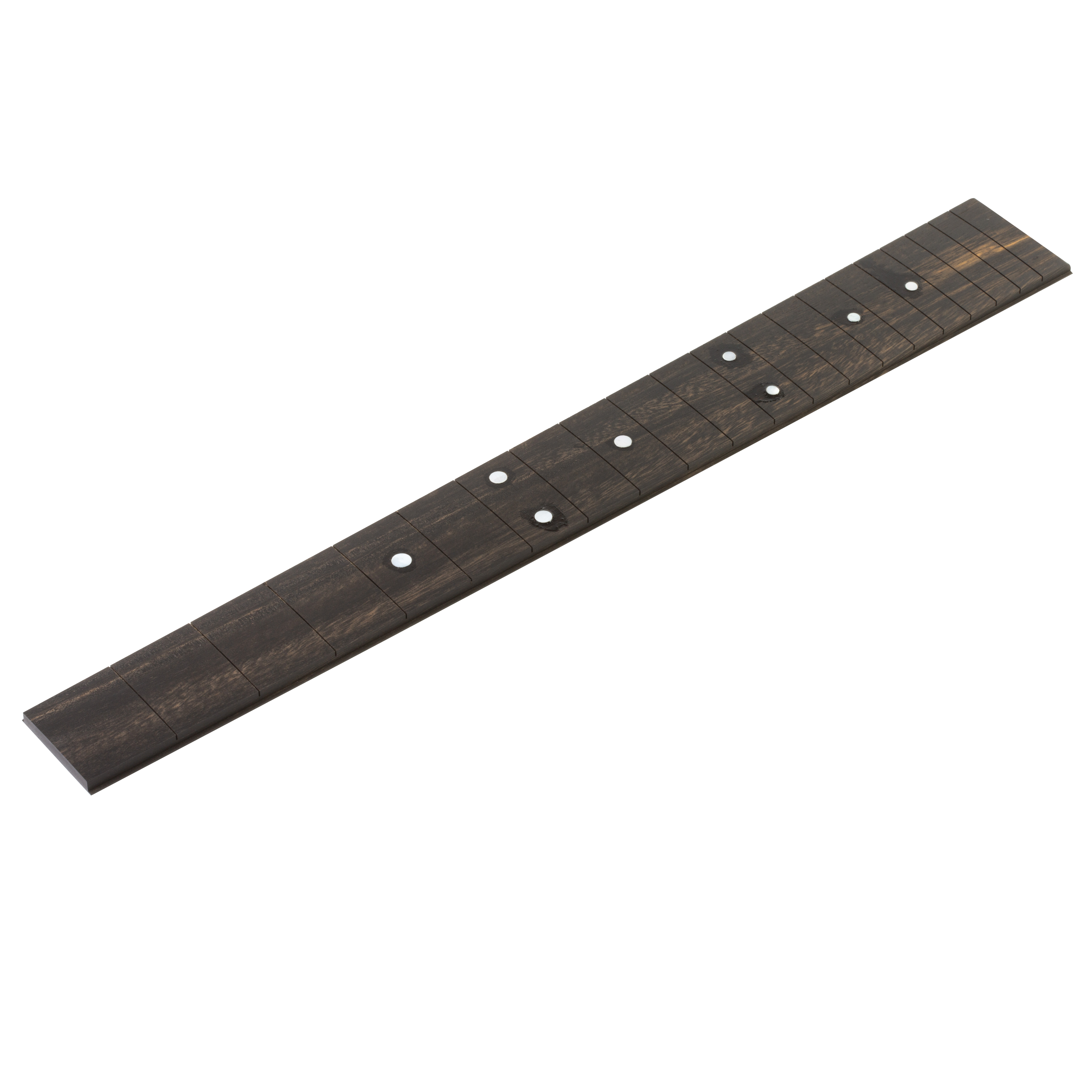 Ebony Custom Shop Fingerboard, Dot MOP Inlay, 25.4", 1-3/4" N, 2-1/8" S