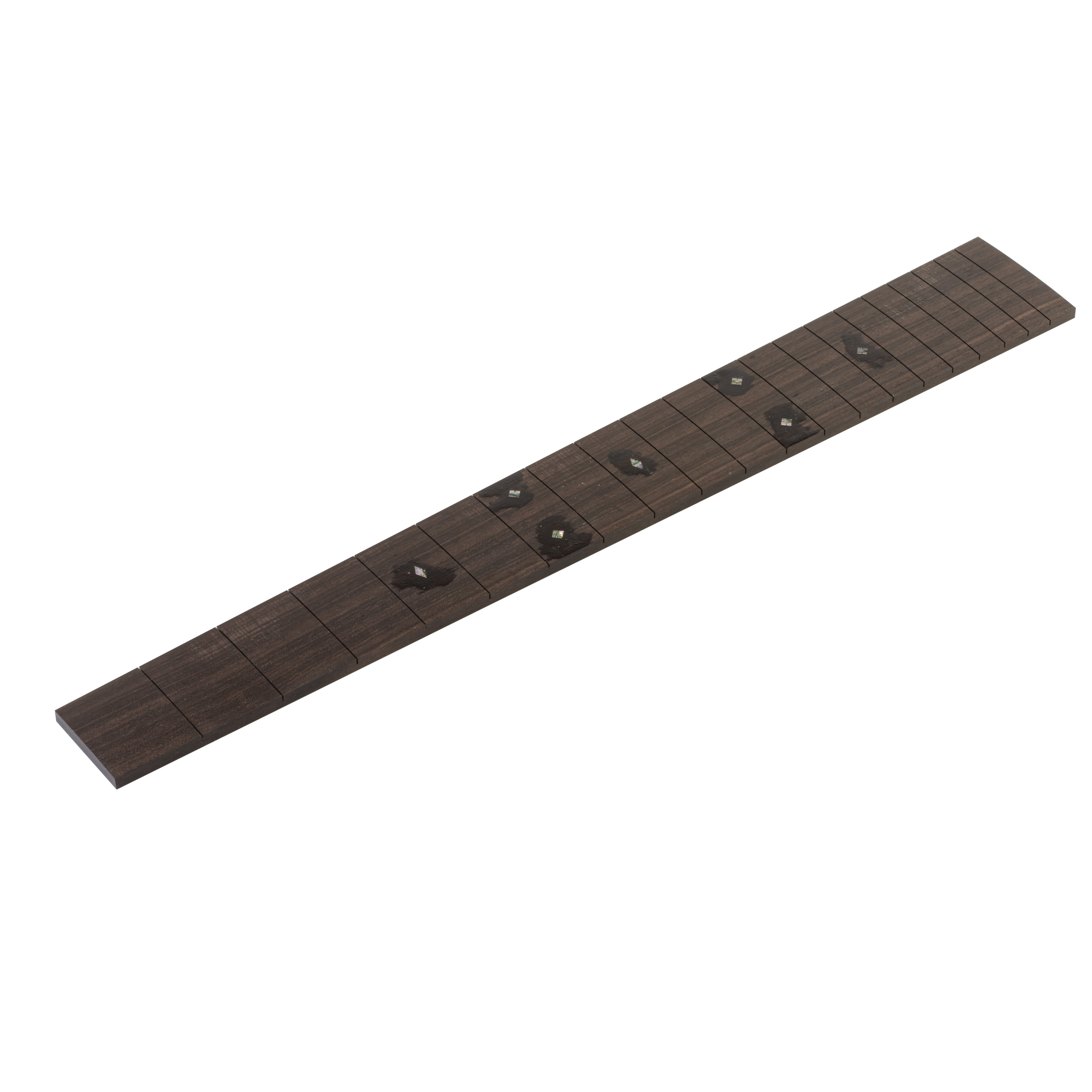 Ebony Custom Shop Fingerboard, Diamond Ab Inlay, 25.4", 1-11/16" N, 2-3/16" S