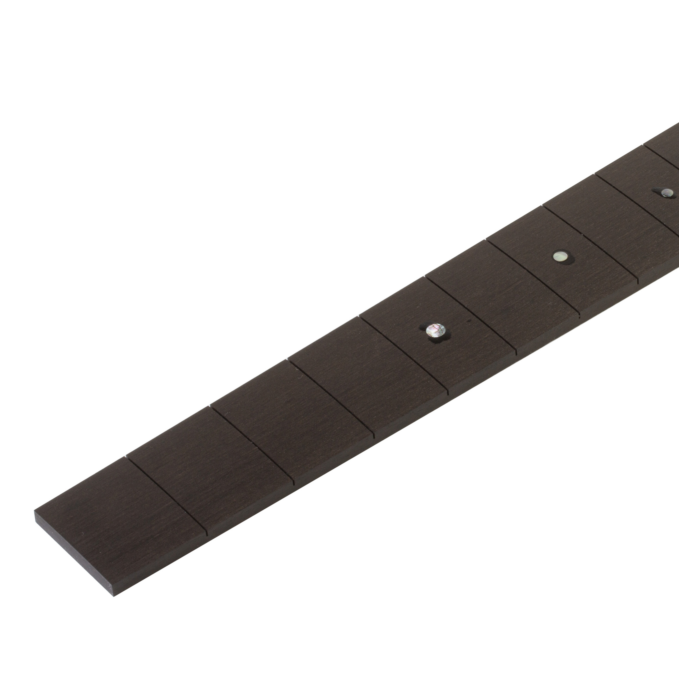 Ebony Custom Shop Fingerboard, 18-style Ab Inlay, 25.4", 1-11/16" N, 2-1/8" S