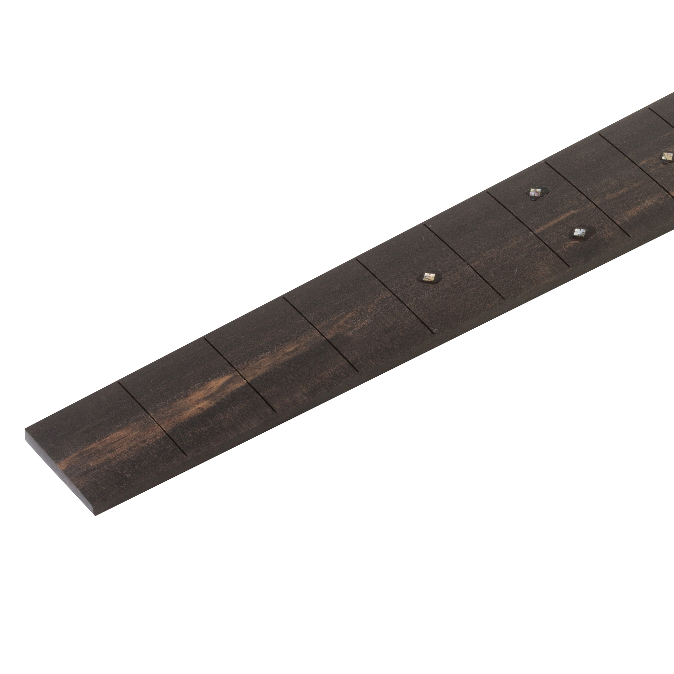 Ebony Custom Shop Fingerboard, Small Square Ab Inlay, 25.4", 1-3/4" N, 2-1/4" S