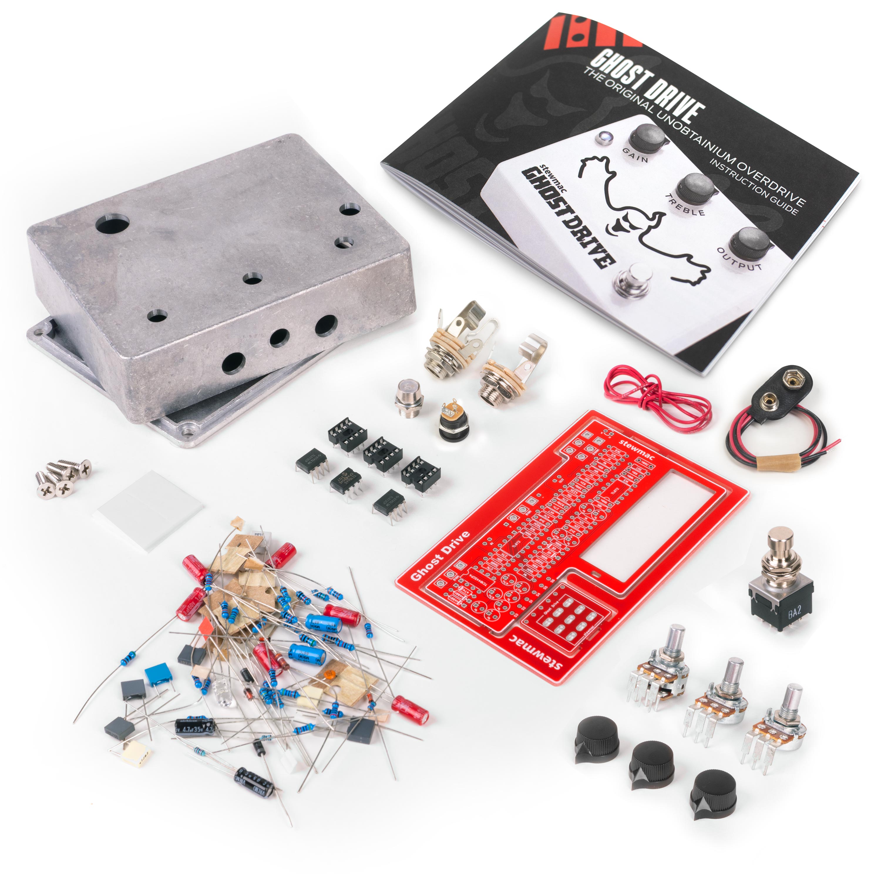 StewMac Ghost Drive DIY Pedal Kit, With Bare Enclosure StewMac Ghost Drive DIY Pedal Kit, With Bare Enclosure