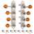 Waverly F-style Mandolin Machines with Amber Knobs, Satin Sliver