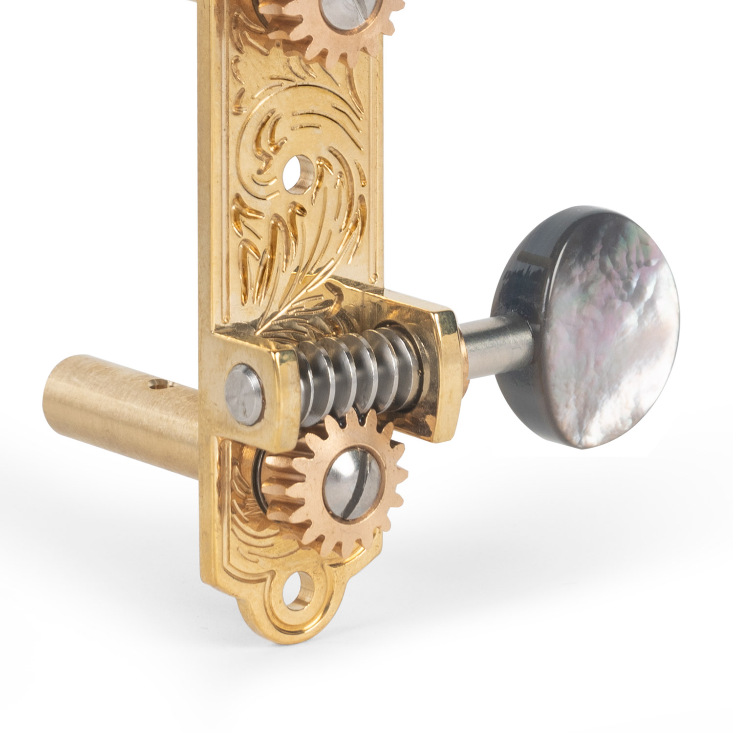 Waverly 3-On-Plate Guitar Tuners with Black Pearl Knobs for