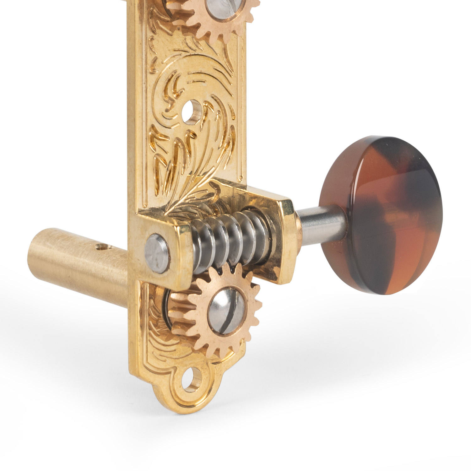Waverly ウェーバリーチューニングマシーン　スロテッド　4074 Waverly 3-On-Plate Guitar Tuners with Dark Tortoise Knobs for