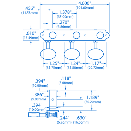 Sloane Classical Guitar Tuners with Ivoroid Knobs and Leaf Baseplates