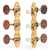 Sloane Classical Guitar Tuners with Snakewood Knobs and Deco Baseplates, Bright Brass, White Rollers