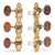 Sloane Classical Guitar Tuners with Snakewood Knobs and Flower Baseplates, Bright Brass, White Rollers