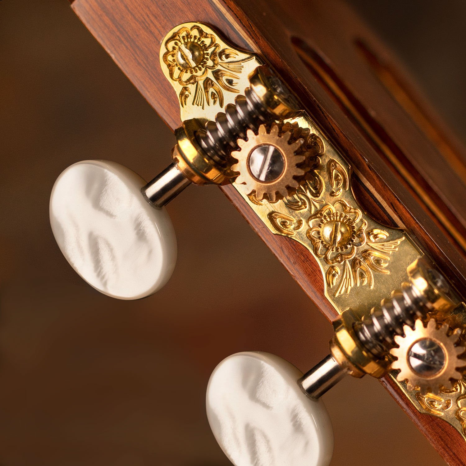 Sloane Classical Guitar Tuners with Pearloid Knobs and Flower Baseplates
