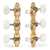 Sloane Classical Guitar Tuners with Pearloid Knobs and Flower Baseplates, Bright Brass, White Rollers