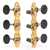 Sloane Classical Guitar Tuners with Ebony Knobs and Deco Baseplates, Bright Brass, Black Rollers