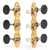 Sloane Classical Guitar Tuners with Ebony Knobs and Deco Baseplates, Bright Brass, White Rollers