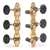 Sloane Classical Guitar Tuners with Ebony Knobs and Flower Baseplates, Bright Brass, Black Rollers