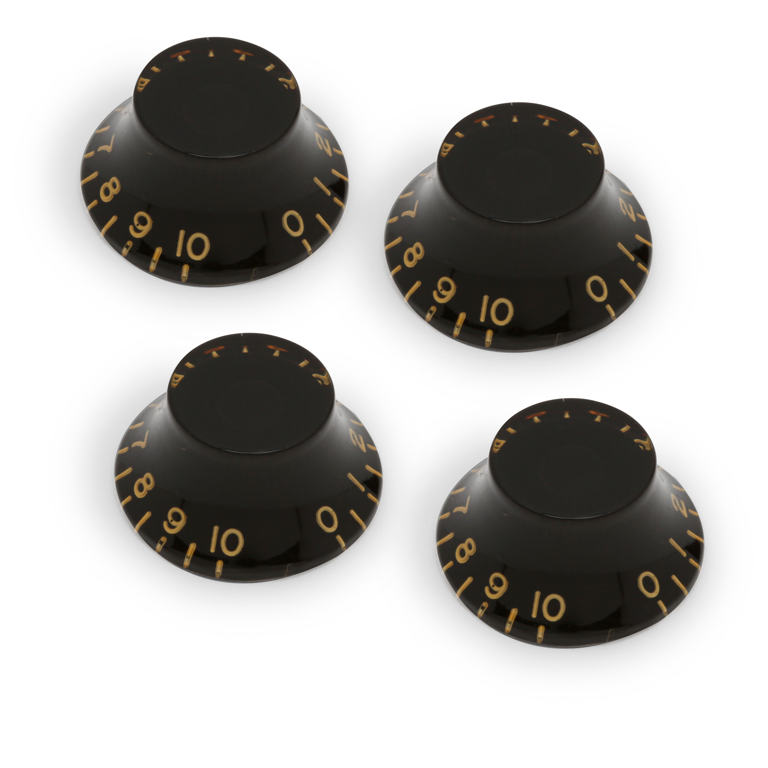  mxuteuk 4pcs Custom Bell Knobs Black w/Gold Custom Electric  Guitar Bass Top Hat Knobs Speed Volume Tone AMP Effect Pedal Control Knobs  KNOB-S24 : Musical Instruments