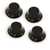 GuitarSlinger Aged Top Hat Bell Knobs, Set of 4, Aged Black