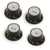 GuitarSlinger Aged Top Hat Bell Reflector Knobs, Set of 4, Aged Black