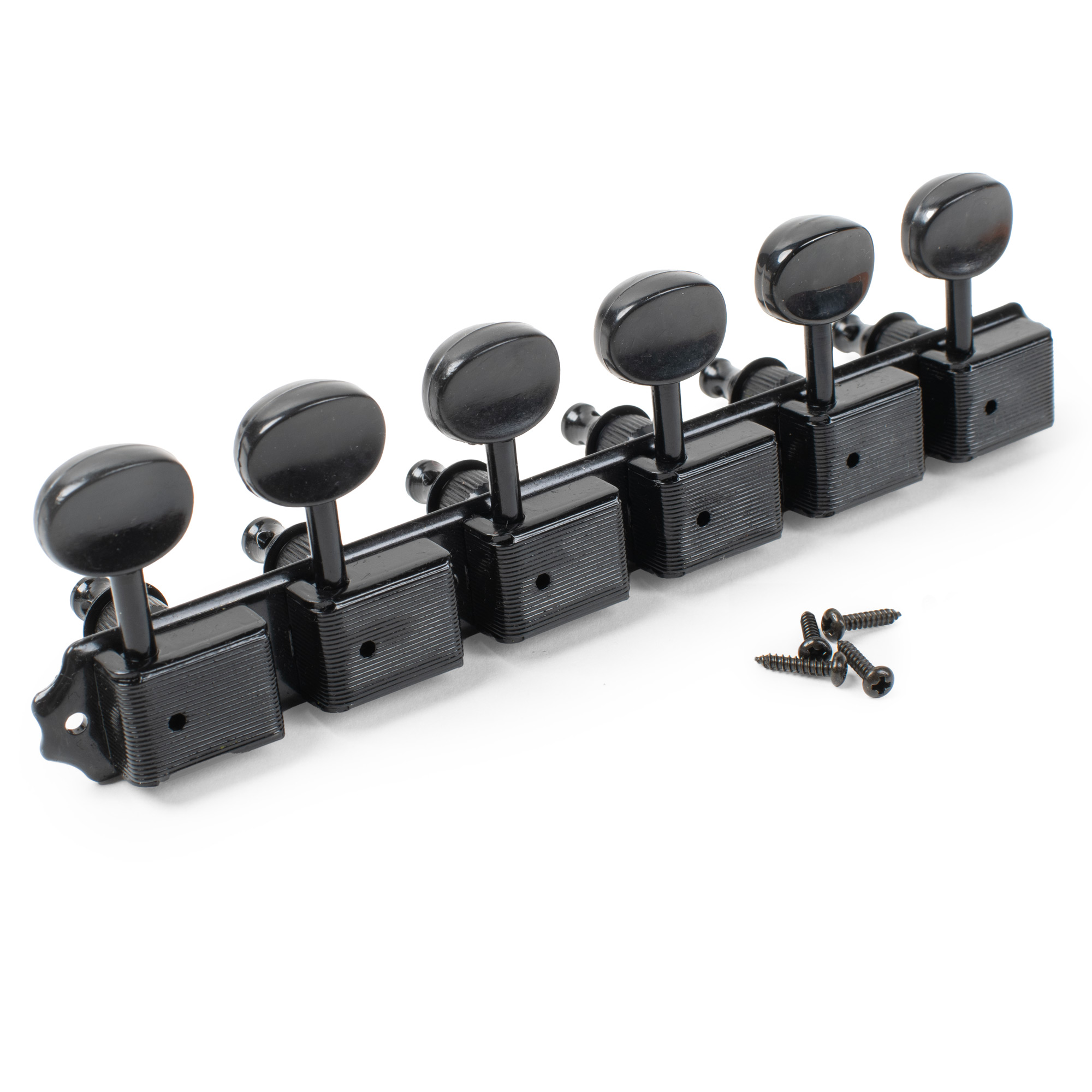 StewMac 6-On-Plate Tuners, Black StewMac 6-On-Plate Tuners, Black