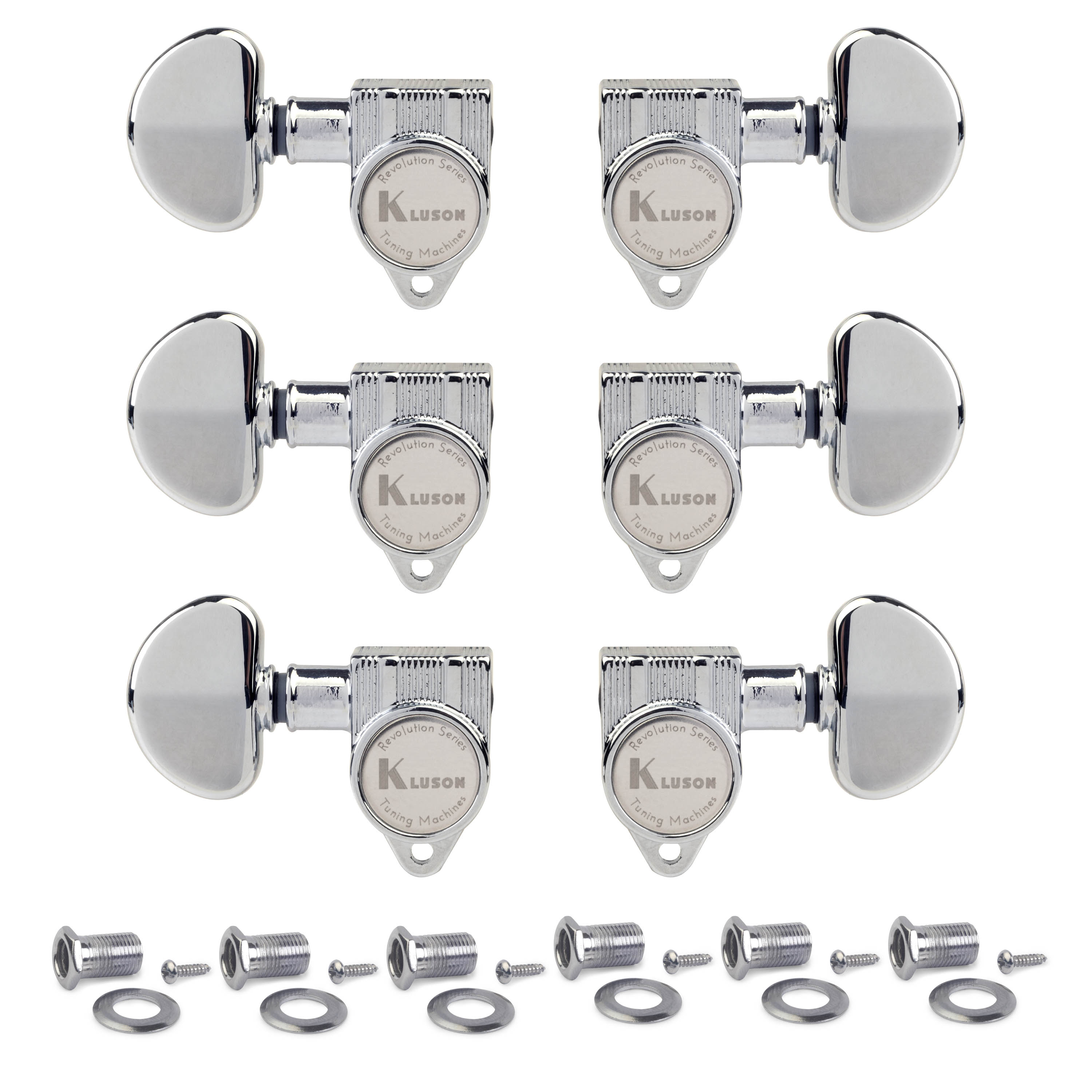 Kluson 3+3 Revolution Series E-Mount Tuners, Chrome Kluson 3+3 Revolution Series E-Mount Tuners, Chrome