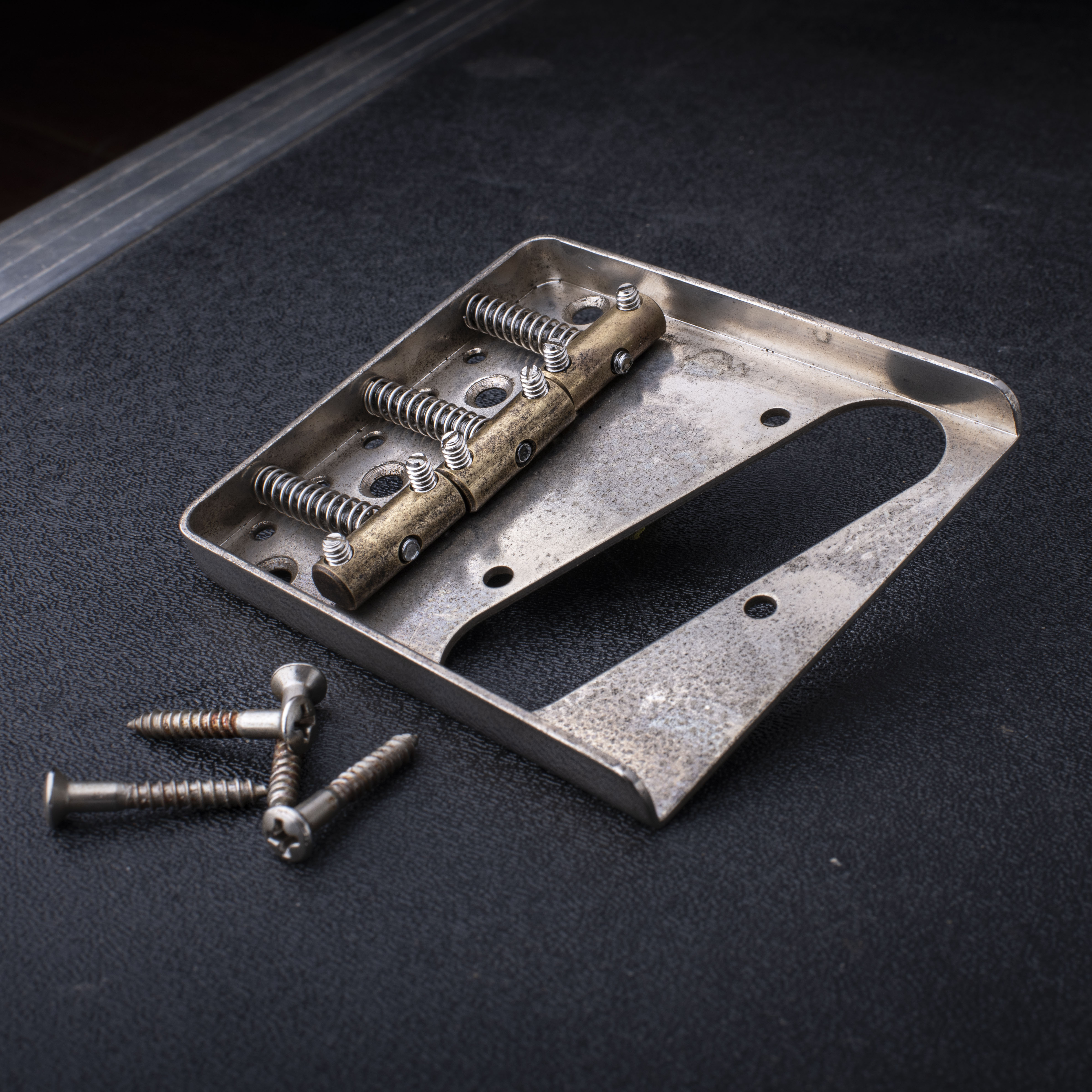 GuitarSlinger Cryocated Aged Bridge for Tele