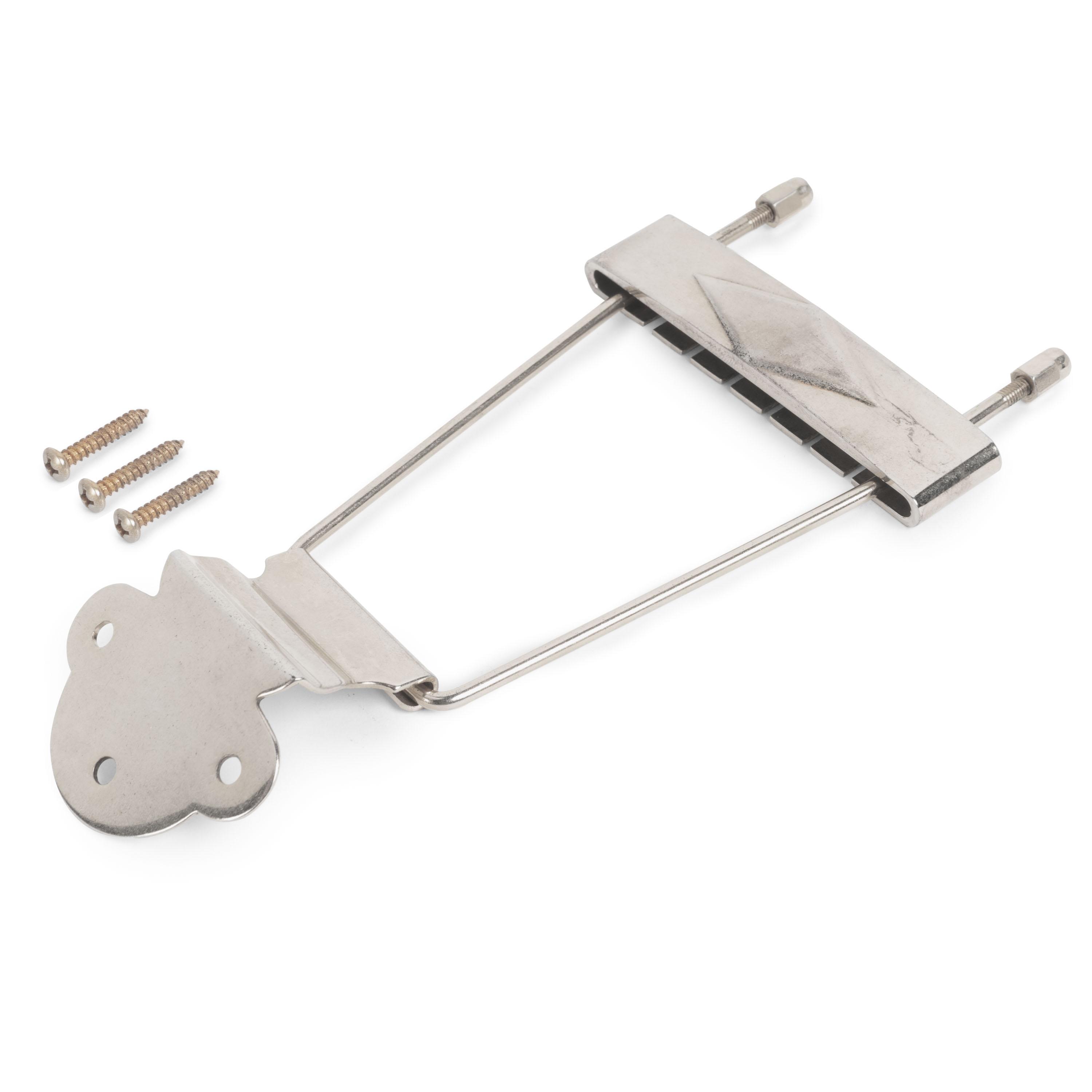 GuitarSlinger Cryocated Aged Long Trapeze Archtop Tailpiece, Aged Nickel GuitarSlinger Cryocated Aged Long Trapeze Archtop Tailpiece, Aged Nickel