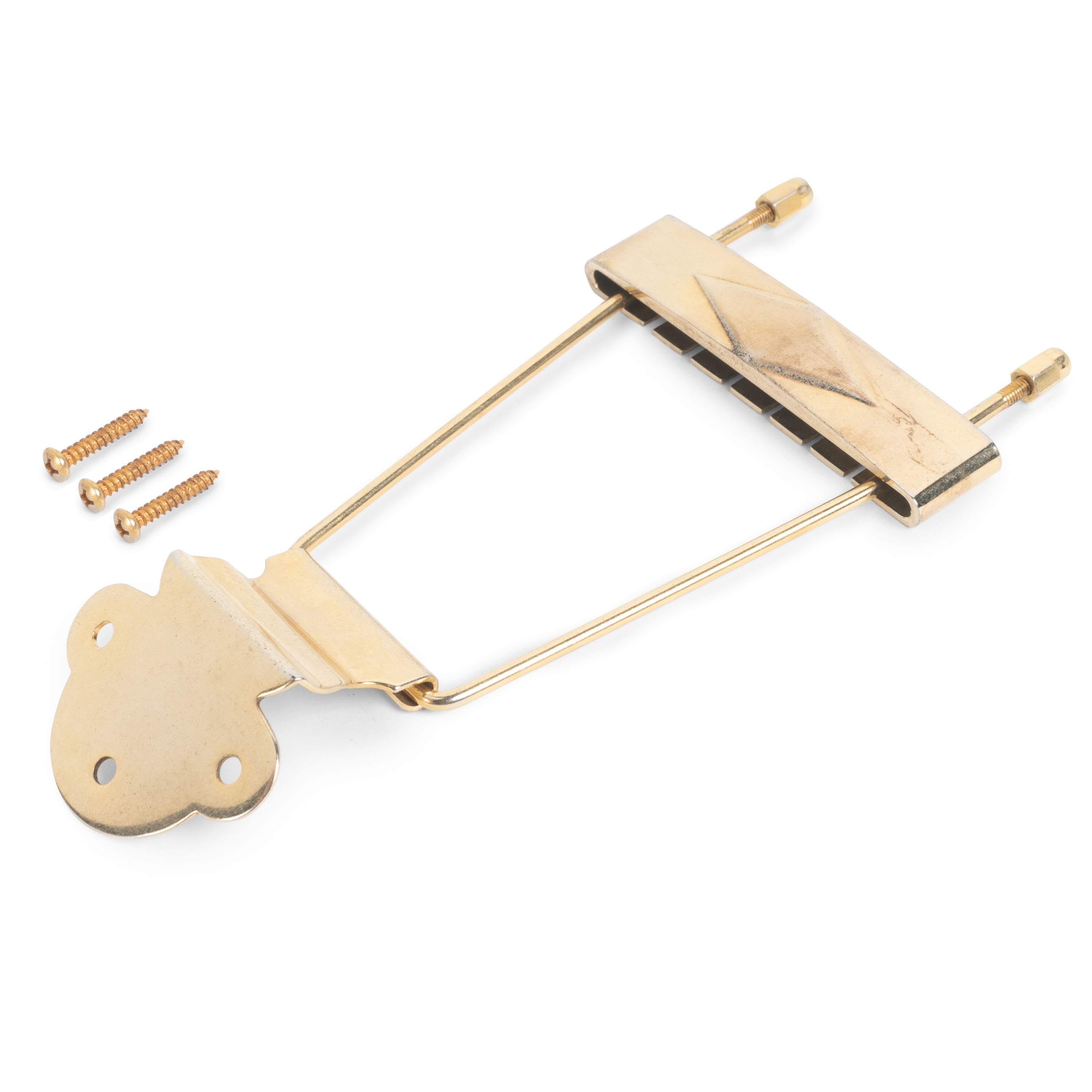 GuitarSlinger Cryocated Aged Long Trapeze Archtop Tailpiece, Aged Gold GuitarSlinger Cryocated Aged Long Trapeze Archtop Tailpiece, Aged Gold