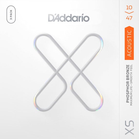 D'Addario XS Phosphor Bronze Acoustic Guitar Strings, 3-pack, Extra Light (XSAPB1047-3P) D'Addario XS Phosphor Bronze Acoustic Guitar Strings, 3-pack, Extra Light (XSAPB1047-3P)