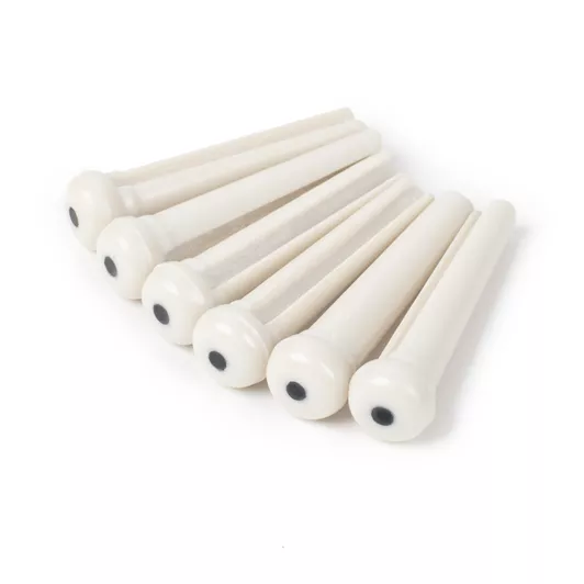 Graph Tech TUSQ Traditional Bridge Pins, White with Dot - StewMac