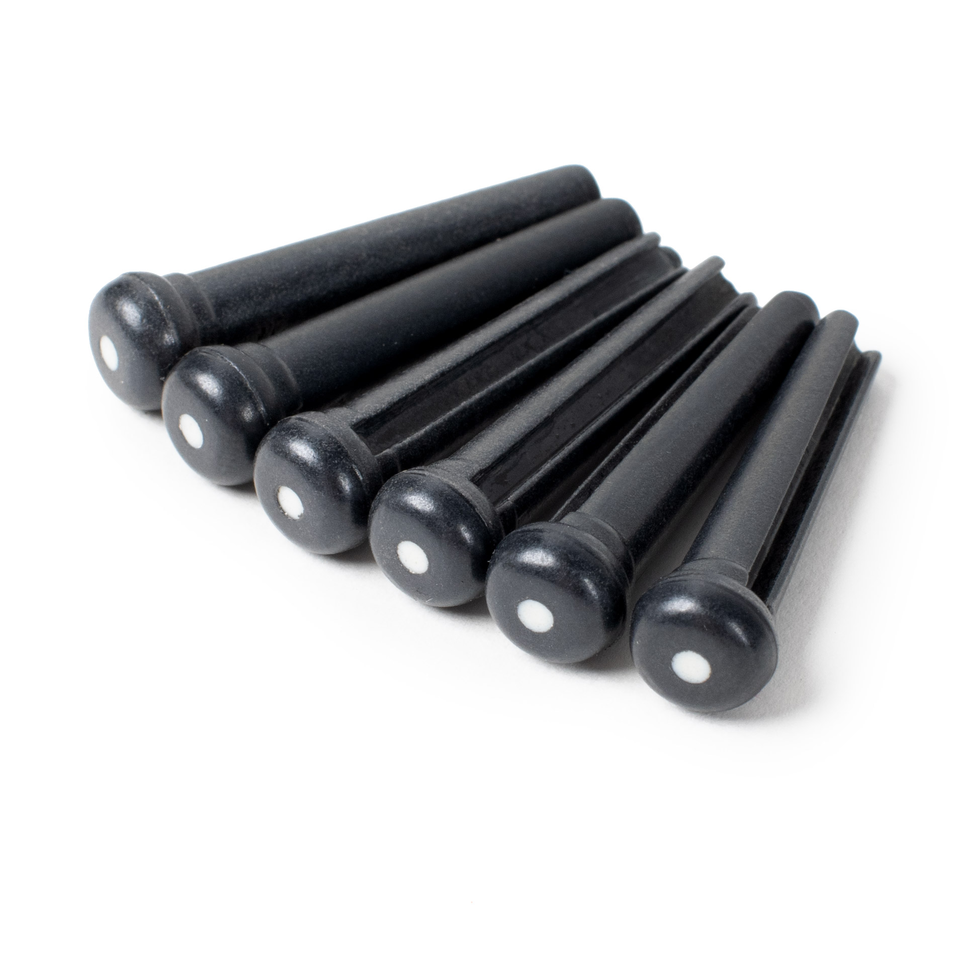 Graph Tech TUSQ Traditional Bridge Pins, Black with Dot, Slotted, Set of 6 Graph Tech TUSQ Traditional Bridge Pins, Black with Dot, Slotted, Set of 6