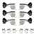 Gotoh Mini 510 3+3 Tuners with Plastic Knobs, Chrome with black knobs