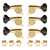 Gotoh Mini 510 3+3 Tuners with Plastic Knobs, Gold with black knobs