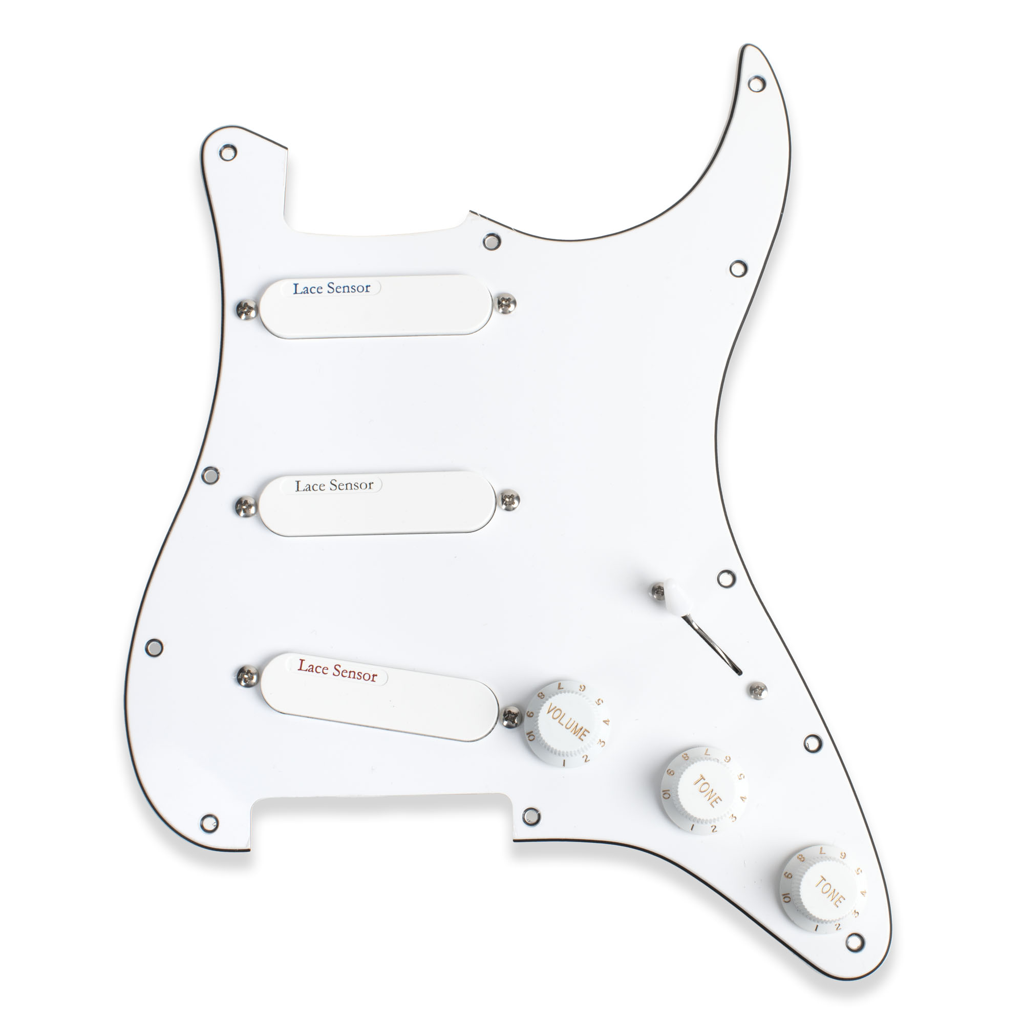 Lace Sensor Ultimate Triple Prewired Pickguard PLUS, White Lace Sensor Ultimate Triple Prewired Pickguard PLUS, White
